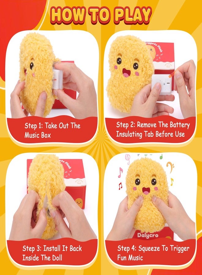 Dalycro Positive Nuggets Plush with Sound, Funny Stuffed Doll Toy for Teens and Women Cute Chicken Plush Gift for Birthdays Halloween (Positive Nuggets) - Image 4